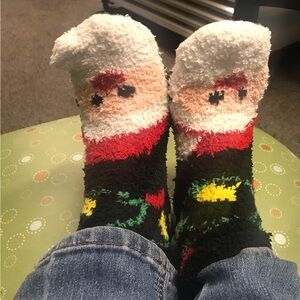 Well worn Cute slipper socks PLUSH SUPER SOFT Cozy Fuzzy Socks  USED SOCKS